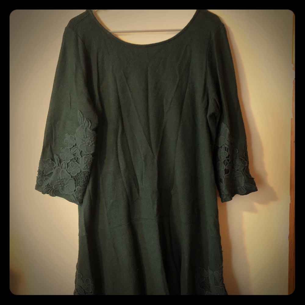 Anthropologie Forest Green Dress NWOT